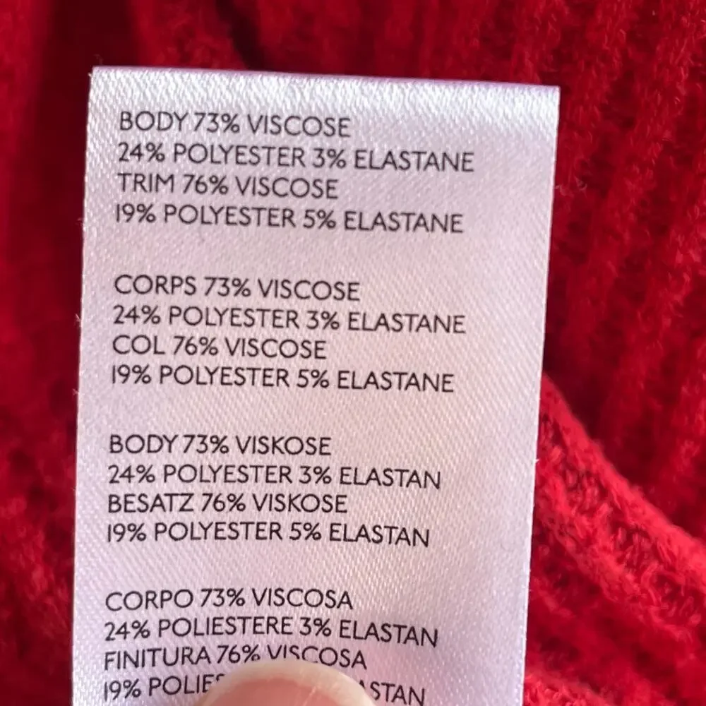 Free People North Shore Thermal Knit Tunic Top Red Size S